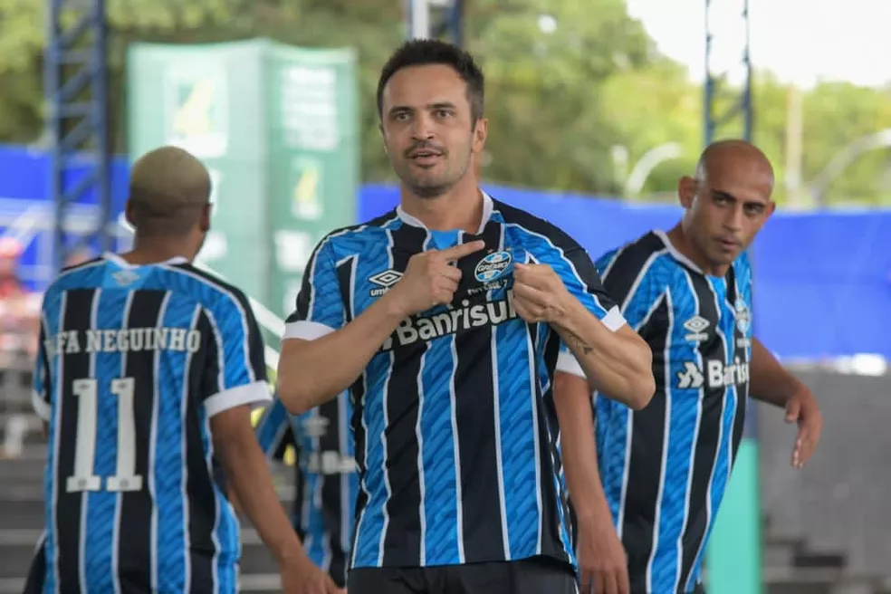 Falcão jogou futebol 7 pelo Grêmio em 2020 — Foto: Luciano Maciel/Grêmio Futebol 7