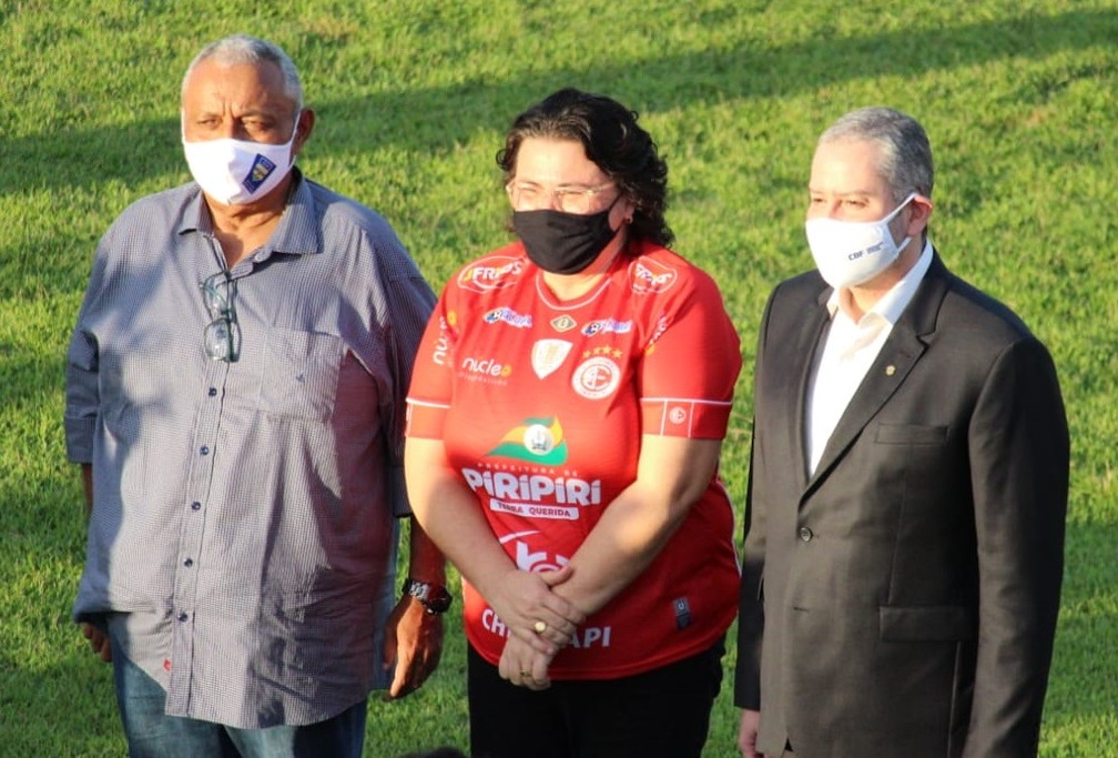 Presidente Rogério Caboclo em visita ao Piauí — Foto: Emanuele Madeira